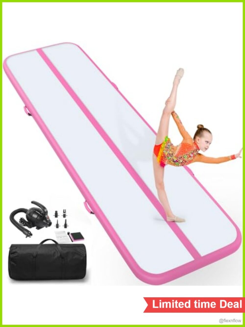 Inflatable Gymnastics Tumbling Mat 4in Thick PVC with Electric Pump